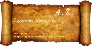 Ágoston Katalin névjegykártya